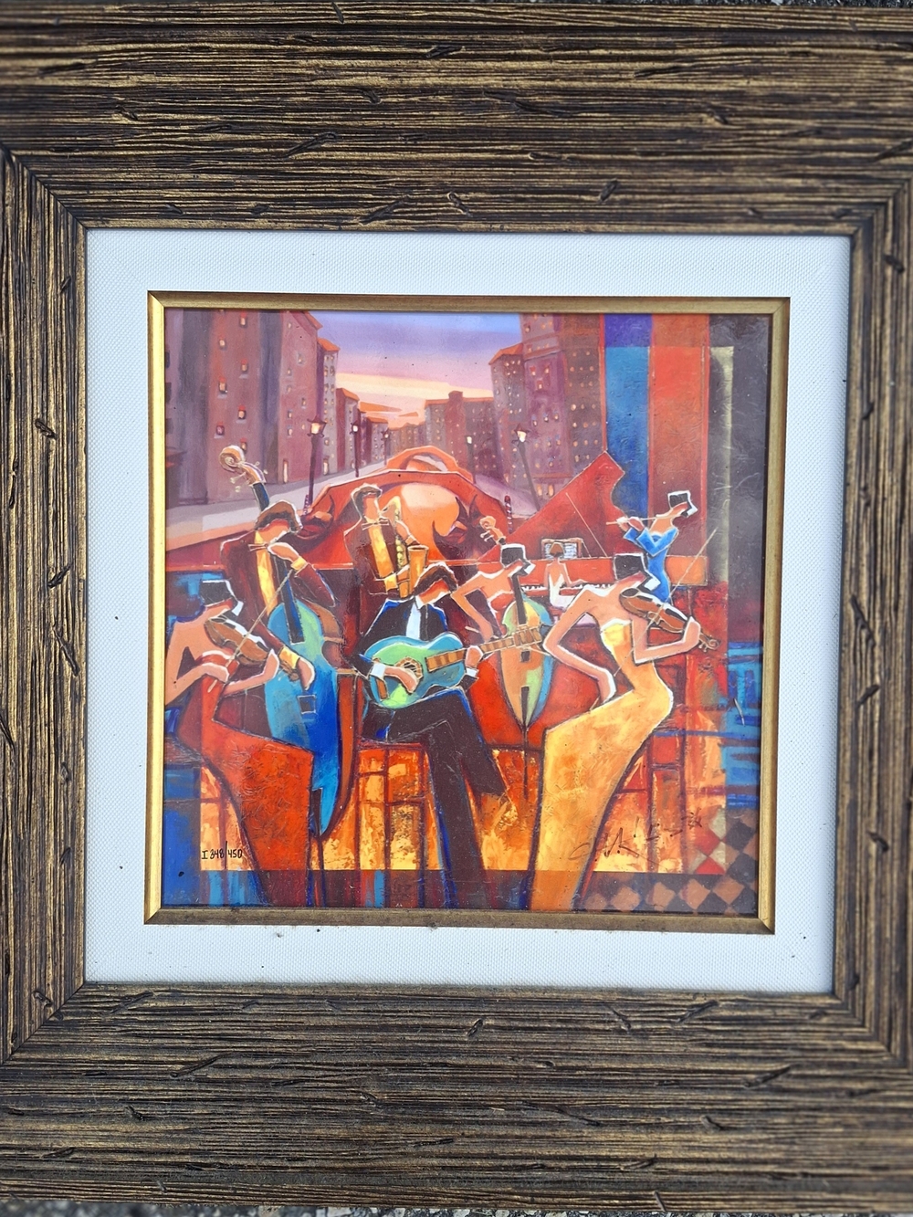 Abstract Jazz Ensemble Framed Wall Art - Multicolor